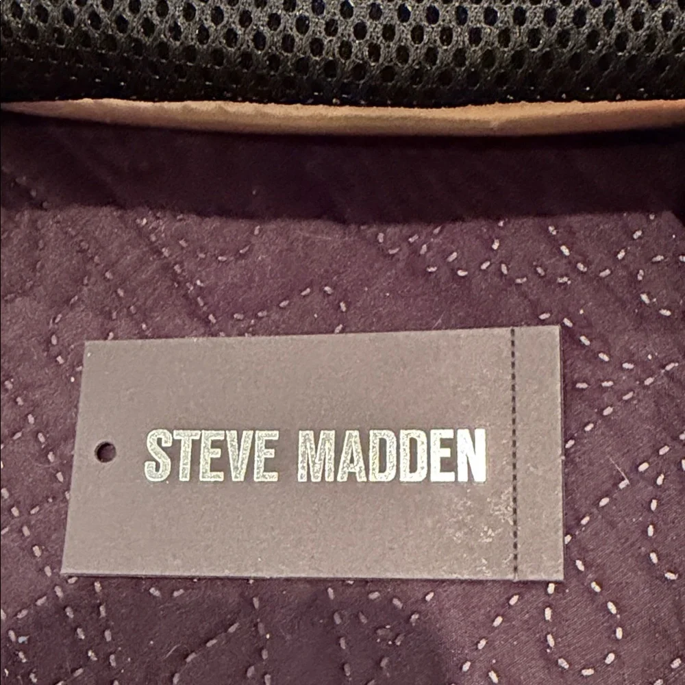 Steve Madden Quilted Metallic Gold and Black Backpack Set. - Picture 2 of 14